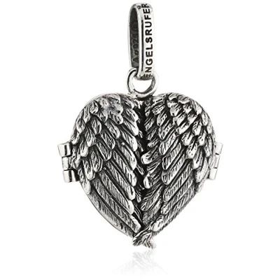 Abbildung von Engelsrufer Engelsflügel Medaillon für Damen 925 Sterlingsilber oxidiert 20 mm