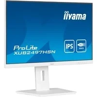 Abbildung von iiyama Prolite XUB2497HSN W2 60,5cm 23,8&quot; IPS LED Monitor Full HD 100Hz HDMI DP in/Out DaisyChain USB3.2 USB C Dock 65W LAN Slim Line Höhenverstellung Pivot Adaptive Sync weiß