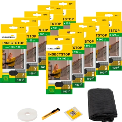 Abbildung von SCHELLENBERG Fliegengitter Gewebe &quot;50711&quot;, Insektenschutz mit Klettband, 100 x cm, anthrazit, 50711