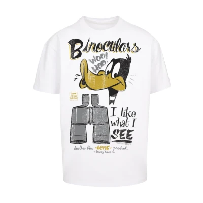 Abbildung von F4NT4STIC Looney Tunes Daffy DUCK Binoculars Tshirt print, Herren, Größe: XL, White