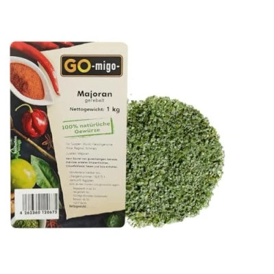 Abbildung von 1kg Majoran gerebelt schonend getrocknet natürlich Gewürz Kräuter