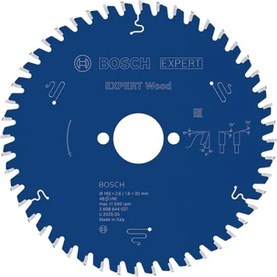 Abbildung von Bosch Professional Kreissägeblatt Expert for Wood (Holz, 165 x 30 2,6 mm, 48 Zähne, Zubehör Kreissäge)