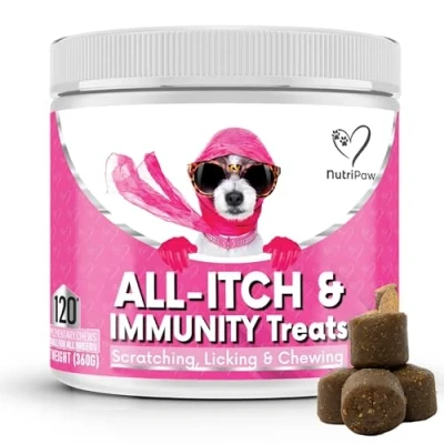 Abbildung von NutriPaw All Itch Immunitäts Leckerlis für Hunde Beruhigt juckende Pfoten, Augen, Ohren, Haut Beendet Jucken, Lecken, Kratzen Perfekt alle Unterstützt saisonales Jucken