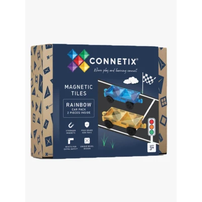 Abbildung von Connetix Magnetspielbausteine Rainbow Car Pack verstärkte Magnete pädagogisches Lernspiel, (Open Play, 2 Teile), ab 3 Jahren