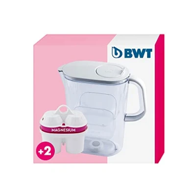 Abbildung von BWT Wasserfilter AQUAlizer + 2 Magnesium Filterkartuschen Trinkwasser Für Speisen &amp; Getränke Filtert Kalk, Chlor, Blei Kupfer.