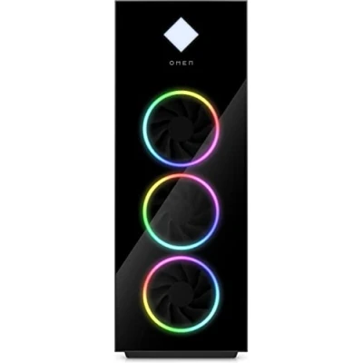 Abbildung von HP Omen 45L Gaming Desktop PC, GT22 2007ng, Intel Core i9 14900K, 32 GB (2x16GB) DDR4 SD RAM, 2000 SSD, NVIDIA GeForce RTX 4070 Ti, Windows 11 Home, Tower Schwarz, Seitenblende aus Glas