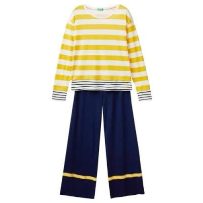 Abbildung von United Colors of Benetton Striped SET Nachtwäsche Set, Damen, Größe: Medium, Multicolor