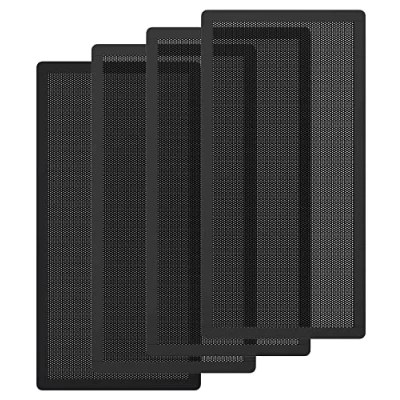 Abbildung von MoKo 140 x 280 mm PVC PC Kühler Lüfter Staub Filter, 4 Pack Lüfterabdeckung Magnetrahmen Staubschutzgitter Kühlerfilter Staubschutzabdeckung Computer Lüftergitter, Schwarz