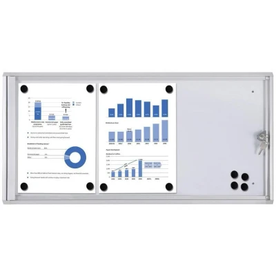 Abbildung von Showdown® Displays Economy XS Schaukasten 3x DIN A4 keine Fach silber