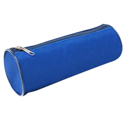 Abbildung von Waytex 931282 Federmäppchen, rund, 21 cm, Durchmesser 7,5 Textil, einfarbig, Blau