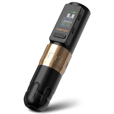 Abbildung von Ambition Soldier Max Tätowiermaschine, Rotary Cartridge Pen Gun mit 2400 mAh Akku, Abrechnungsfunktion, Frequenzmodus, Stabilisierungssystem, Versorgung für professionelle Tätowierer