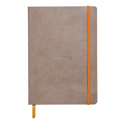 Abbildung von Rhodia 117404C Notizheft (mit weichem Umschlag, liniert, 80 Blatt, DIN A5, 14,8 x 21 cm) 1 Stück maulwurfsgrau