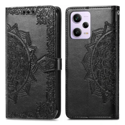 Abbildung von Xiaomi Redmi Note 12 Pro Hülle Kunstleder iMoshion Klapphülle Handyhülle Schwarz