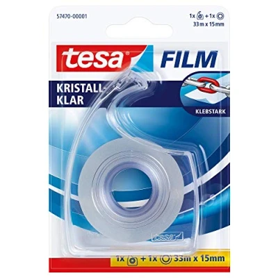 Abbildung von 7 x Tesa Klebefilm tesafilm kristall klar 15mmx33m 1x Rolle+EasyCut Ha