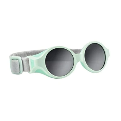 Abbildung von BÉABA, Sonnenbrille für Babys von 0 bis 9 Monaten, 100% UV Schutz KAT. 4, Seitenschutz, optimaler Komfort, verstellbares elastisches Kopfband, Wassergrün