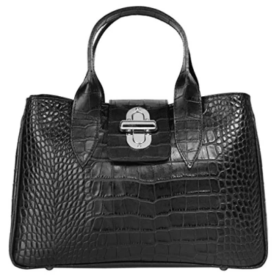 Abbildung von Cluty Henkeltasche, echt Leder, Made in Italy