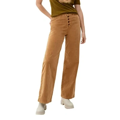 Abbildung von s.Oliver Women&#039;s 2121489 Cordhose mit Knopfleiste, Wide, Brown 8469, 46 34