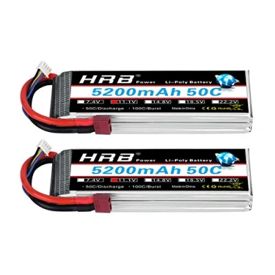 Abbildung von HRB 2 STÜCKE 3S 5200mAh 50C Lipo Batterie 11,1V Akku der Klasse A+ für RC Drone Hubschrauber Flugzeug Quadcopter Auto LKW (Dean T Stecker Stil)