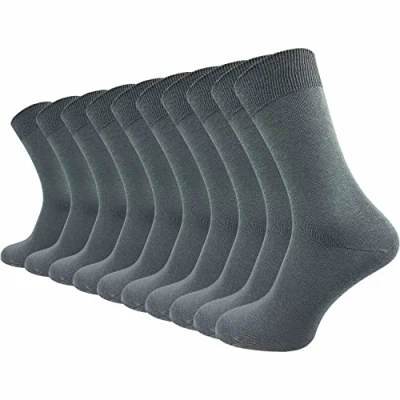 Abbildung von GAWILO Socken aus 100% Baumwolle (10 Paar) Ohne drückende Naht, mit venenfreundlichem Komfortbund Baumwollsocken für Damen &amp; Herren (39 42, dunkelgrau)