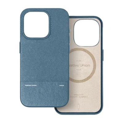 Abbildung von Native Union (Re Classic Case 3.0 MagSafe kompatibel mit integrierten Magneten Widerstandsfähige &amp; recycelte Materialien Ultrahaltbar 6ft / 1,8m Sturzschutz für iPhone 16 (Marine)
