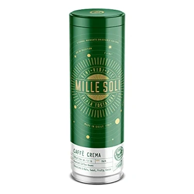 Abbildung von MilleSoli Caffè Crema Bohnenkaffee 500g Dose Traditionelle Dreifachröstung In Handarbeit Premium Kaffeebohnen mit perfekter und besonders säurearm für Vollautomat Siebträger