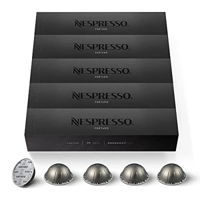 Abbildung von NESPRESSO VERTUO Fortado Arabica &amp; Robusta Kaffee mit dunkler Röstung Ideal für Gran Lungo (150ml) Kompatibel Kapselmaschinen 50 Kapseln
