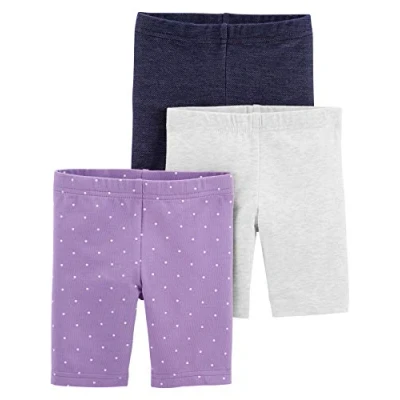 Abbildung von Simple Joys by Carter&#039;s Baby Mädchen 3 Pack Bike Shorts, Purpur/Jeans/Grau, 6 Monate (3er Pack)