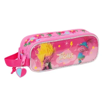 Abbildung von Safta Trolls 3 Doppelmäppchen für Kinder, ideal Kinder im Schulalter, bequem und vielseitig, Qualität Widerstandsfähigkeit, 21 x 6 8 cm, Rosa, Estándar, Lässig
