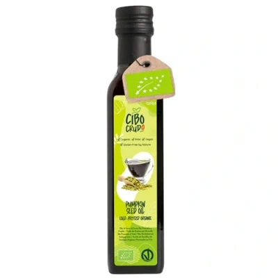 Abbildung von Kürbiskernöl Bio Kaltgepresst Rein und Ungeröstet 250ml. Natürliches für Haut Haare oder Dressing in Salaten. Organic Pumpkin Seed Oil.