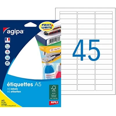 Abbildung von agipa Universal Etiketten, 12,8 x 38 mm, wei VE = 1