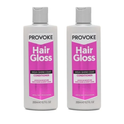 Abbildung von PROVOKE Hair Gloss High Shine Coat Conditioner, 200 ml, Mirror Transparent Glow Shine. Erhalten Sie zusätzliche Pflege und Weichheit mit einem zusätzlichen Farb Boost