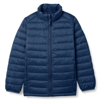 Abbildung von Amazon Essentials Jungen Leichte, Wasserbeständige Pufferjacke, Verstaubar, Marineblau, 9 Jahre