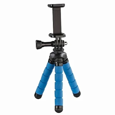 Abbildung von Hama Ministativ Flex für Smartphone und GoPro, 14 cm, Blau, Schwarz, Blau