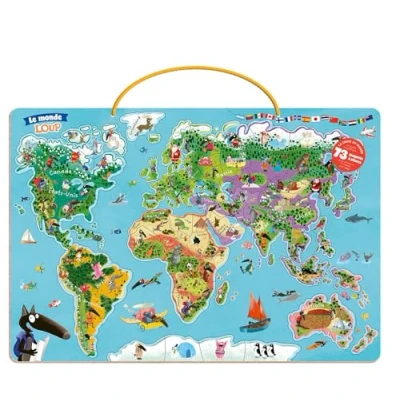 Abbildung von MA CARTE DU MONDE MAGNÉTIQUE EN PUZZLE JE DÉCOUVRE LE AVEC LOUP