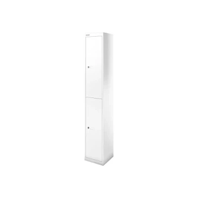 Abbildung von BISLEY Garderobenschrank Office, 1 Abteil, 2 Fächer, T 305 mm, Metall, 696 Verkehrsweiß, 30.5 x 180.2 cm