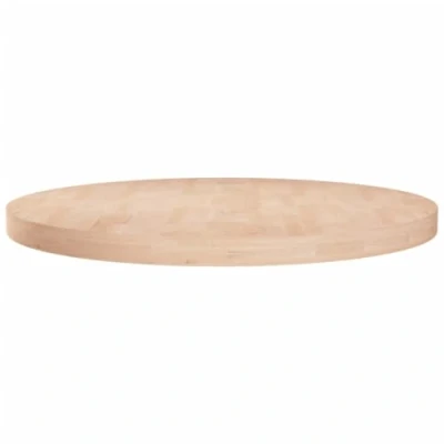 Abbildung von vidaXL Runde Tischplatte Massivholzplatte Eichenplatte Holzplatte Platte Ersatztischplatte für Esstisch Ø80x4cm Unbehandeltes Massivholz Eiche