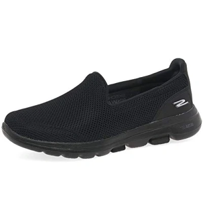 Abbildung von Skechers Damen Go Walk 5 Sneakers, Black Textile Trim, 38.5 EU