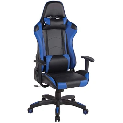 Abbildung von CLP Gaming Bürostuhl Miracle Mit Kunstlederbezug Höhenverstellbarer Gamingstuhl Leichtlaufrollen Erhältlich, Farbe:schwarz/blau