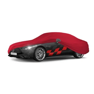 Abbildung von WALSER Premium Abdeckung Auto Indoor Stretch Plus Qualitätssieger Sehr Gut* Autoabdeckung Winter Autogarage Autoplane Abdeckplane L rot
