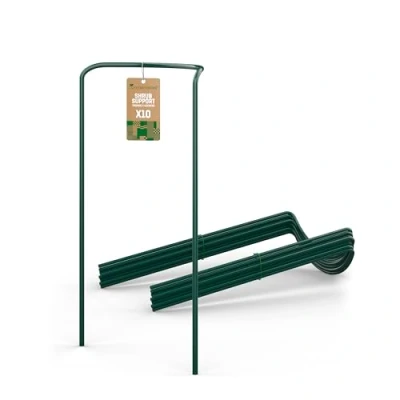 Abbildung von GardenGloss® Strauchstützen aus beschichtetem Stahl (10 Stück) Staudenhalter halbrund 70cm x 40cm Blumenstütze für Hortensien und Rosen Pflanzenstütze