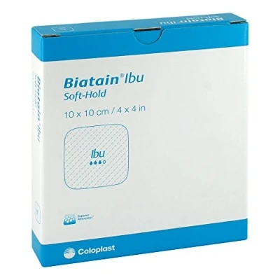 Abbildung von Biatain Ibu Schaumverband 10x10 cm sanft haftend
