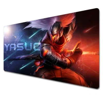 Abbildung von Yasuo League of Legends Mauspad, Spiel XXL großes 900 x 400, wasserdicht und rutschfest