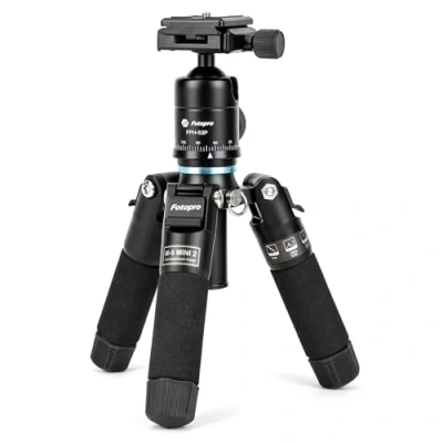 Abbildung von Fotopro Mini Stativ, Kamera Stative Aluminium, 48 cm Leichtes Reisestativ mit Kugelkopf Schnellwechselplatte DSLR Stativ