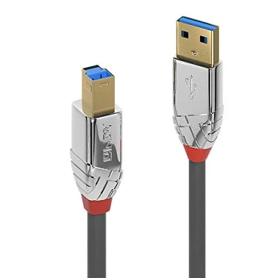 Abbildung von LINDY 36663 3m USB 3.0 Typ A an B Kabel, Cromo Line, Anthrazit