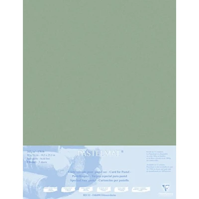 Abbildung von Clairefontaine 496019C Packung (mit 5 Zeichenbögen Pastelmat auf Karton kaschiert 1800 µm, 50 x 70 cm, ideal für Trockentechniken und Pastell) dunkelgrau