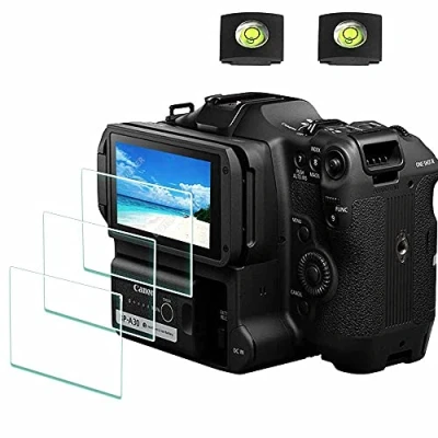 Abbildung von ULBTER Displayschutzfolie Schutzfolie für Canon EOS C70 Kamera &amp; Blitzschuh Abdeckung 9H Härte LCD Gehärtetes Glas Kratzfest Anti Fingerabdruck 3 Stück
