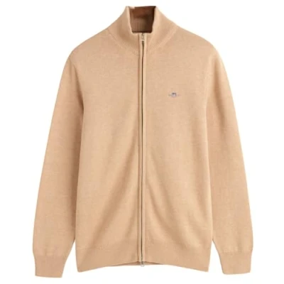 Abbildung von GANT Casual ZIP Strickjacke, Herren, Größe: Small, Khaki mel