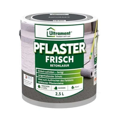 Abbildung von ULTRAMENT Dickschichtlasur Pflaster Frisch, Betonlasur, Anthrazit, 2,5 Ltr