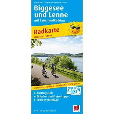 Abbildung von Biggesee und Lenne mit SauerlandRadring: Radkarte Ausflugszielen, Einkehr &amp; Freizeittipps, wetterfest, reissfest, abwischbar, GPS genau. 1:50000 (Radkarte: RK)