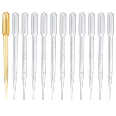 Abbildung von 200 Stück Pipetten, 3 ML Wiederverwendbar transparente Messpipetten, Transferpipetten für Labor, Klassenzimmer, Experiment